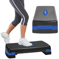 Aduro Sport Aerobic Exercise Step Deck, Adjustable Workout Fitness Stepper Exercise Platform with Risers