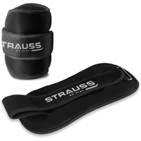 Strauss Ankle Weights for Exercise & Fitness|Adjustable Round Belt Design |Leg Weights for Strength Training,Walking Running, Jogging,Exercise & Gym Workout|Comfortable & Durable|(0.5Kg Black Pair)