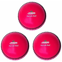 jaspo IncrediBall Soft T20 Cricket Training Balls Pack of 3- Indoor Outdoor Play and Cricket Practice (229 cm Circumference), PVC Material, Colour-Pink