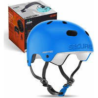 Jaspo Secure Sports Helmet for Cycling, Skating, Skateboarding - for All Age Groups (S, Blue Matte)
