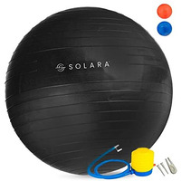 SOLARA Men & Women PVC Gym Ball for Exercise & Yoga with Pump, Anti Burst Swiss Birthing Stability Ball for Workout & Fitness, Yoga Ball, Exercise Ball for Men & Women (Black 45cm)