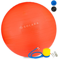 SOLARA Men & Women PVC Gym Ball for Exercise & Yoga with Pump, Anti Burst Swiss Birthing Stability Ball for Workout & Fitness, Yoga Ball, Exercise Ball for Men & Women (Red 45cm)