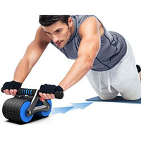 Dravizon Abdominal Abs Exercise Roller Elbow Support - Core Strength Training Wheel Non Slip Double Wheels Ab Roller Fitness Equipment for Abs Workout Home Gym (Purple)