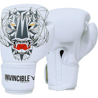 Invincible Limited Edition Combat Gloves Tiger Print White Color 16 OZ
