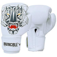 Invincible Limited Edition Combat Gloves Tiger Print White Color 12 OZ