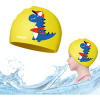 Proberos Silicone Swim Cap for Kids, Comfortable Swimming Cap Ideal Kids Swim Cap for All Head Size, Cartoon Swimming Cap for Child, Swimming Training Cap