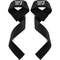 STEIGEN Fitness Exercise Nylon and Rubber Wrist Wrap Bands, Deadlift Straps Wrist Support for Gym (Never GIVE UP)