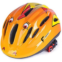 FABSPORTS Kid s Light Weight Bicycle Bike Adjustable Size Superior Ventilation Safety Helmet for Cycling Skating Skate Boarding (Orange, 5-12 Years)