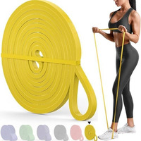 XFyt Beyond Boundaries: 5-15 Lbs Thin Pull-up Resistance Loop Band for Stretching, Therapy | Natural Therabands for Calisthenics & Physiotherapy | Gym Workouts Yoga Exercises (2-7 kgs, Yellow)