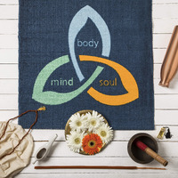 Arka4U Anti Skid Cotton Yoga Mat,6 ft X 2 ft,Blue