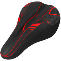 FABSPORTS Premium Microfiber Bicycle Saddle Pad, Extra Gel Cushion Bike Seat Cover Fits Narrow Slim Seats (Red, 11x7.5 Inch)