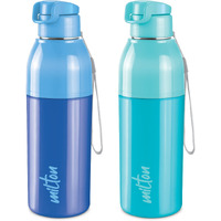 Milton Steel Convey 600 Insulated Inner Stainless Steel Water Bottle,Set of 2, 520 ml Each, Blue, Cyan | Leak Proof | BPA Free | Hot or Cold for Hours | Office | Gym | Hiking | Treking | Travel Bottle
