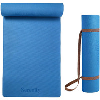 Serenity Everyday Yoga Mat & Carry Strap for Men, Women & Kids Fitness 10MM (Royal Blue) | EVA Material Extra Thick, Long & Wide Exercise Mat For Home Gym,Yoga, Meditation, Pilates & Outdoor Workout | Soft, Easy to Fold, Anti Skid, Anti Slip