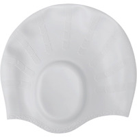 KARBD Silicone Swimming Cap with Ear & Hair Protection Unisex Water Sports Long Hair Cover Swim Pool Head Cap for Children Kids Adults Men Women Boys Girls (Universal Size, Ear Protection Grey Silver)