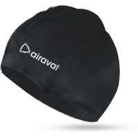 Airavat Basic Swim Cap, 001 Silicone Swim Cap, Comfortable Bathing Cap Ideal for Curly Short Medium Long Hair, Swimming Cap for Women and Men (Black)