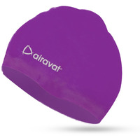 Airavat Basic Swim Cap, 001 Silicone Swim Cap, Comfortable Bathing Cap Ideal for Curly Short Medium Long Hair, Swimming Cap for Women and Men (Purple)