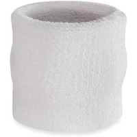 AMIFIT 3 x 3 Inch Wrist Sweatbands Tennis Wrist Bands Absorbent Sweatbands for Football Basketball Running Athletic Sports and Working Out, Pack of 1 (White)