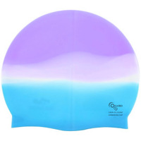 KARBD Silicone Swimming Cap Unisex Soft Waterproof Swimming Pool Cap Water Sports Long Hair for Children Kids Adults Men Women Boys Girls of All Age (Universal Size, Purple Blue)