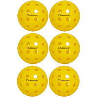 AIRAVAT Premium Outdoor Pickleball Balls, 40 Hole Pickleball for Tournament and Competition Play, Perfectly Balanced, High Bounce True Flight, Durable (Yellow- Pack of 6)