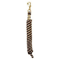 Weaver Leather Poly Lead Rope with Solid Brass 225 Snap, Black Brown Tan
