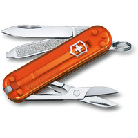 Victorinox Swiss Army Knife - FRESH. STYLISH. COLORFUL SWISS CLASSICS - 7 Function, Multitool with a Pair of Scissors - Fire Opal, 58 mm