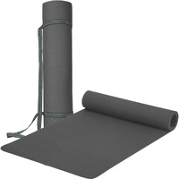 Serenity Everyday Yoga Mat & Carry Strap for Men, Women & Kids Fitness | EVA Material Extra Thick, Long & Wide Exercise Mat For Home Gym, Yoga, Meditation, Pilates & Outdoor Workout | Soft, Easy to Fold, Anti Skid, Anti Slip (6MM, Granite Grey)