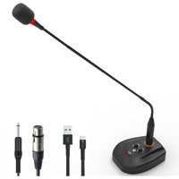 DIGIMORE 24" Desktop Podium Gooseneck Condenser Microphone | XLR Input, ON/Off Switch | Ideal for Meetings, Video Conferences, Streaming, Lectures (D-660)