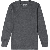 Jockey KT02 Unisex Kid's Super Combed Cotton Rich Full Sleeve Thermal Undershirt with Stay Warm and Stay Fresh Treatment_Charcoal Melange_3-4 Yrs
