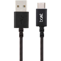 boAt Type-C A400 | Type-C to USB A 2 Mtrs Cable| 3A Fast Charging & 480mbps Data Transmission | Compatible for all Smartphones & Tablets (Black)