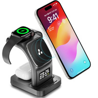 Ambrane 22.5W Magnetic Magsafe 3In1 Wireless Charger for iPhone 15/15 Plus/15 Pro/15 Pro Max,iPhone 14/14 Plus/14 Pro/Max,iPhone 13,13 Pro/Max,Airpods 3Rd/2Nd Gen,Apple Watch (Aerosync Trio),Black