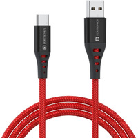 Portronics Konnect Dash 2 Unbreakable 6.5A 65w USB A to Type C VOOC Flash Charging Cable Design for OnePlus,Oppo(Red)