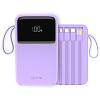 Lifelong ZenCharge 20000 mAh 22.5 W Compact Pocket Size Power Bank with 6 Input/Output Port (Purple, Lithium Polymer, Fast Charging, Quick Charge 3.0 for Mobile, Earbuds,Speaker, Tablet)