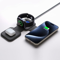 Lifelong PowerDot Wireless Charger 23W 3 in 1 Foldable Magsafe -iPhone 16 Series/15/15 Plus/15 Pro/15 Pro Max, iPhone 14/14 Plus/14 Pro/14 Pro Max,13/12, Airpods 3rd/2nd gen, Series 9/8/7/6/5/4/SE