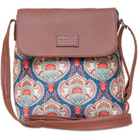 ZOUK Kovil Blue Motif Printed Women's Hand Crafted Vegan Leather Blue Flap Sling Bag