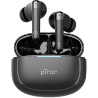 pTron Bassbuds Duo Pro TWS in-Ear Earbuds with 3D Audioscape, Ultra HD Mic for TruTalk AI ENC Calls, 38hrs Playtime, 50Ms Low Latency, BT 5.3 &, Fast Type-C Charging & IPX5 Water Resistant(Jet Black)