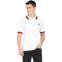 U.S. POLO ASSN. Mens Hs Polo Neck Regular Fit T-Shirts (Ustshf0083_White_L)