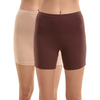 NYKD by Nykaa Stretch Cotton Cycling Shorts | with Features Like Durable and Concealed Waistband -NYP083 Skin/Brown,L
