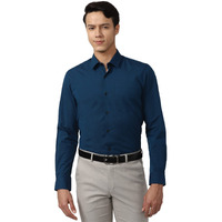 Peter England Men's Everyday Solid Slim Fit Full Sleeve Formal Shirt | Cotton-Rich