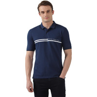 Peter England Men's Everyday Solid Regular Fit Polo | Cotton Rich | Premium Pique Weave Navy