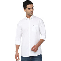 Peter England Men's Classic Slim Fit Full Sleeve Oxford Shirt | 100% Cotton White