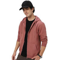 Neostreak Men's Fleece Neck Hooded Sweatshirt (neoswtsolhdzip-03-oldros-m_Old Rose