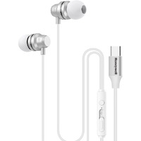 Honeywell Suono P60 Wired Earphones with Built in Mic, 10mm*2 Drivers, Passive Noise Cancellation, Deep Bass & Clear Sound, Ultra HD Mic Quality, Type C Compatible, Voice Assistant Enabled, 1.2 Mtr