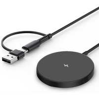 UNIGEN Magtec 100 15W Mag-Safe Magnetic Wireless Charger Fast Charging Compatible with iPhone 16/16 Plus/16 Pro/16 Pro Max,15/15 Plus/15 Pro/15 Pro Max,14/13/12 Series All Qi-Enabled Devices-Black
