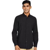 Allen Solly Men's Solid Slim Fit Shirt (ASSFWMOF780560_Black 42)