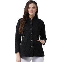 PIVL Women's Long Acrylic Blend Sweater for Winter_Black_XL||Winterwear||