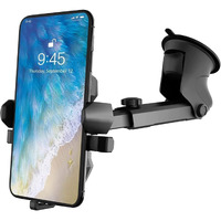 HUMBLE Universal Mobile Holder for Car Windshield/Dashboard with One Touch Technology Phone Stand for Car, Extendable Arm & Long Neck, Strong Suction Base Mobile Stand/Car Mount-(Black)