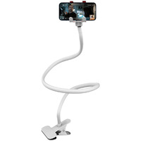 SWAPKART SWAPKART Flexible Mobile Tabletop Stand, Metal Built -for Video, Heavy Duty Foldable Lazy Bracket Clip Mount, Multi Angle Clamp for All Smartphones (White)