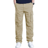 Leriya Fashion Loose Baggy Cargo Pant Trouser for Men (LF-TP-1064_Brown_L)