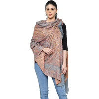 Weavers Villa - Women's Faux Pashmina Silk Paisley Design Shawls, Stoles (Grey), 100cm X 200cm