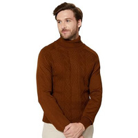 Amazon Brand - Symbol Men's Acrylic Turtle Neck Pullover Sweater (SYM-A23-SWT-08_Ginger,Cable_3XL)